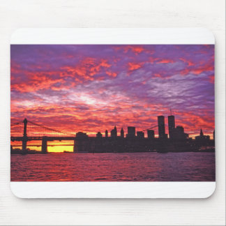 A Brilliant Sunset With The Silhouette Of The Low Mouse Pad