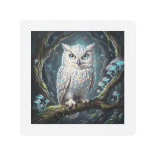 A brilliant white owl metal print
