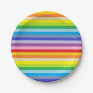 A Broader Spectrum Rainbow Stripes Paper Plates