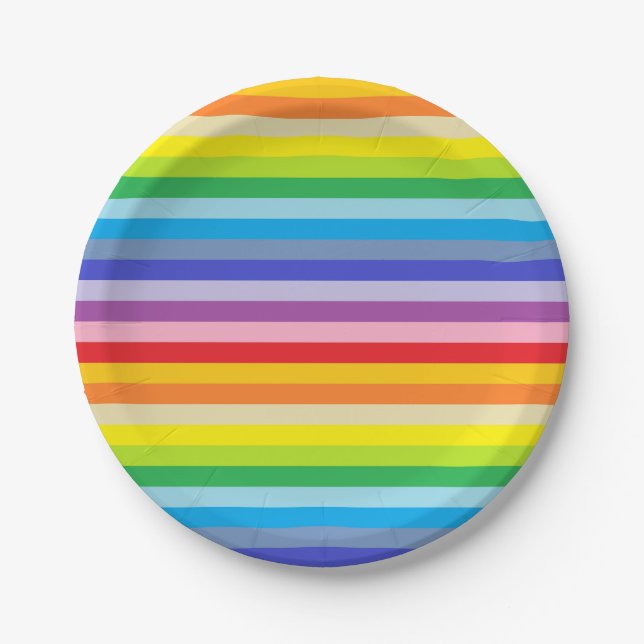 A Broader Spectrum Rainbow Stripes Paper Plates (Front)