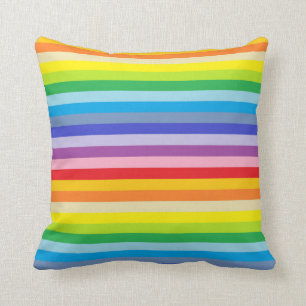A Broader Spectrum Rainbow Stripes Throw Pillow