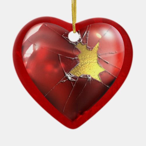A Broken Heart Ceramic Ornament