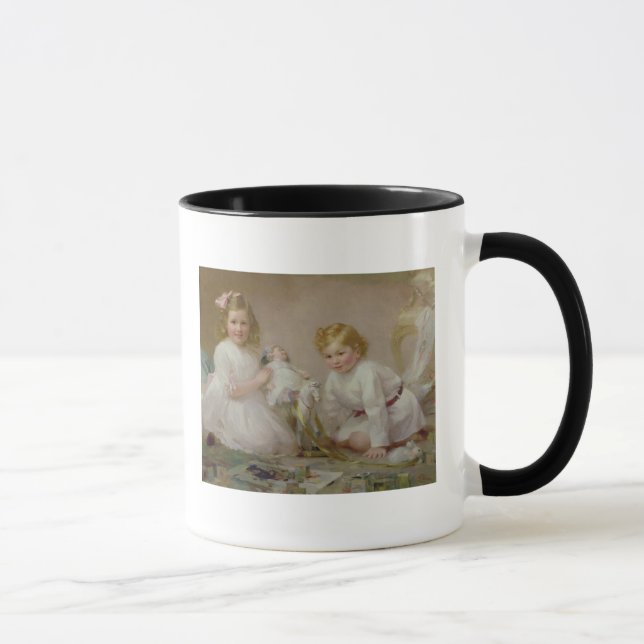A Brother and Sister Playing, 1915 Mug (Right)