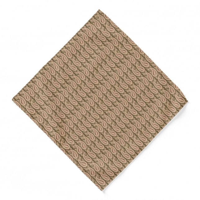 A Brown and Beige Background with a Wavy Design Bandana (Front)
