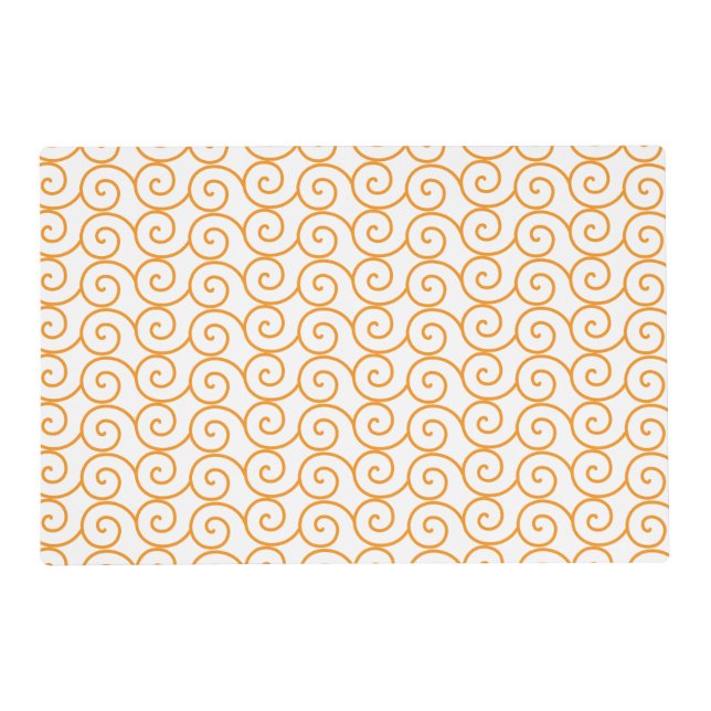 A brown and orange rug with a repeating pattern mo placemat (Front)