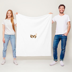 a brown and white bird with large wings fleece blanket