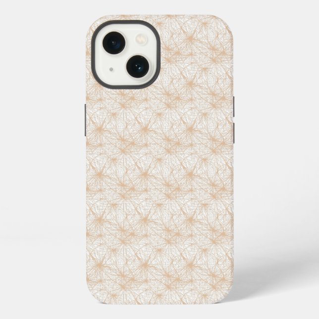 a brown background with a pattern of circles iphone case (Back)