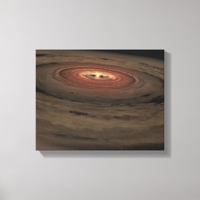A brown dwarf surrounded by a swirling disk canvas print (Front)