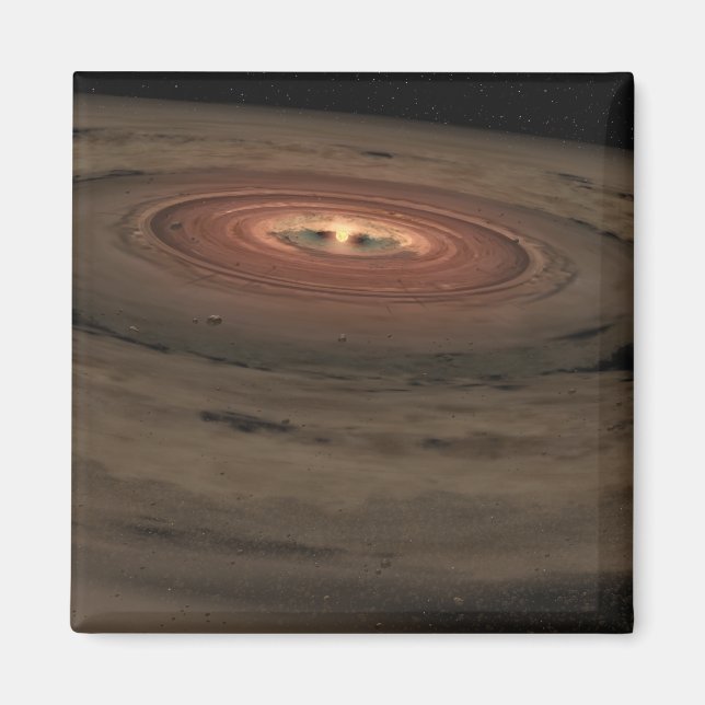 A brown dwarf surrounded by a swirling disk magnet (Front)