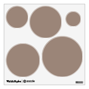 a brown wall with a clock on it decal