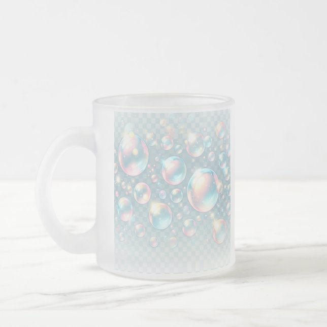 A bubble print frosted mug (Left)