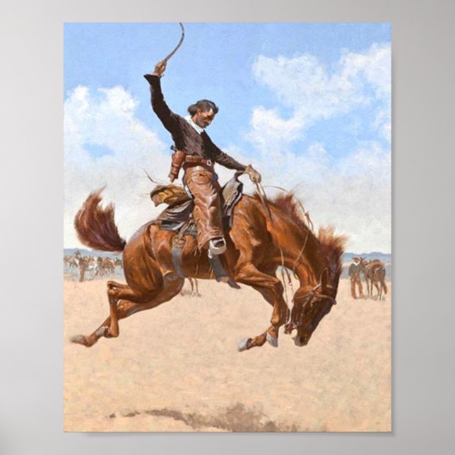 A Buck Jumper 1893 - Frederic Remington Poster (Front)