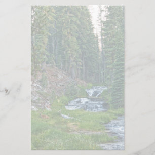A Buck Rests at a Cascading River Stationery
