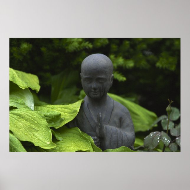 A Buddha Statue in a Meditation Garden Poster (Front)