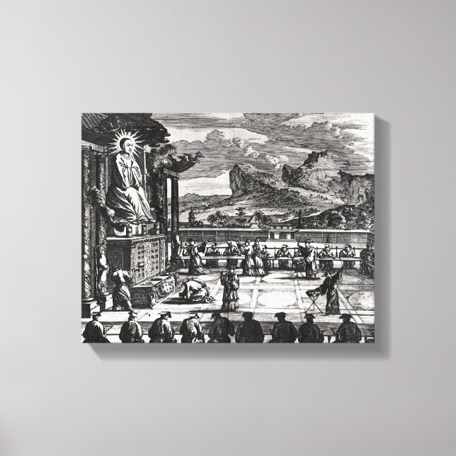 A Buddhist Ceremony from, 'Indiae Orientalis' Canvas Print (Front)