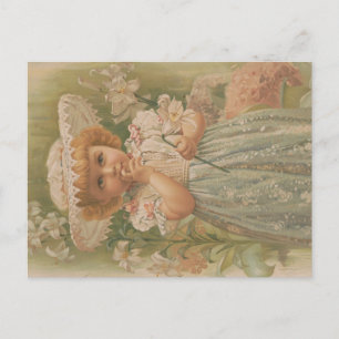 "A Budding Easter" Vintage Illustration, ca. 1890 Postcard