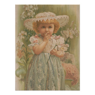 "A Budding Easter" Vintage Illustration, ca. 1890 Poster