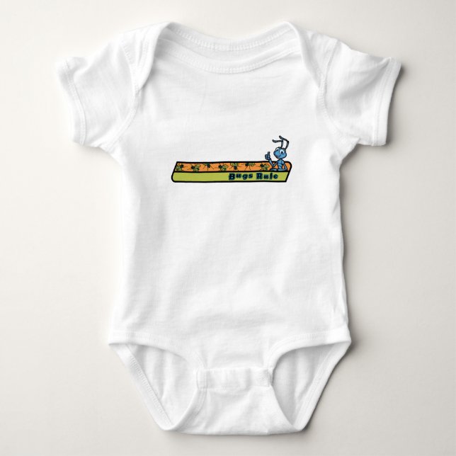 A Bug's Life Flik - Bugs Rule Disney Baby Bodysuit (Front)