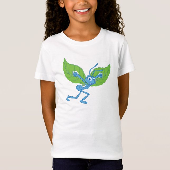 A Bug's Life Flik flying with leaves Disney T-Shirt (Front)