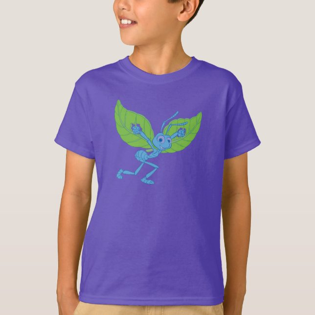 A Bug's Life Flik flying with leaves Disney T-Shirt (Front)