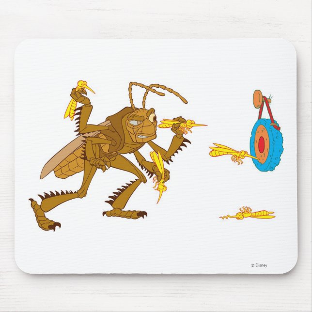 A Bug's Life Hopper Throwing Hornet "darts" Disney Mouse Pad (Front)