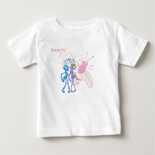 A Bugs Life Princess Atta and Flik Hearts Aglow Baby T_Shirt