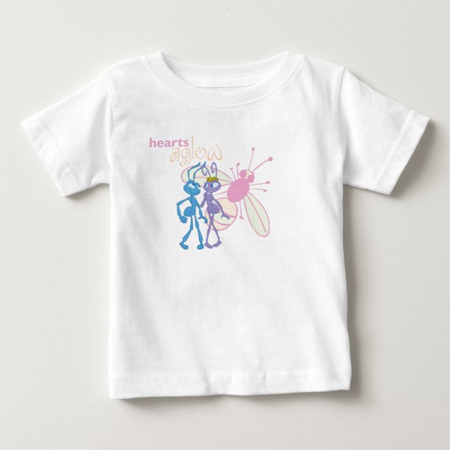 A Bug's Life Princess Atta and Flik Hearts Aglow Baby T-Shirt (Front)