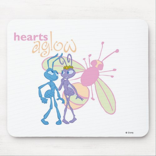 A Bugs Life Princess Atta and Flik Hearts Aglow Mouse Pad