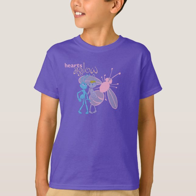 A Bug's Life Princess Atta and Flik Hearts Aglow T-Shirt (Front)