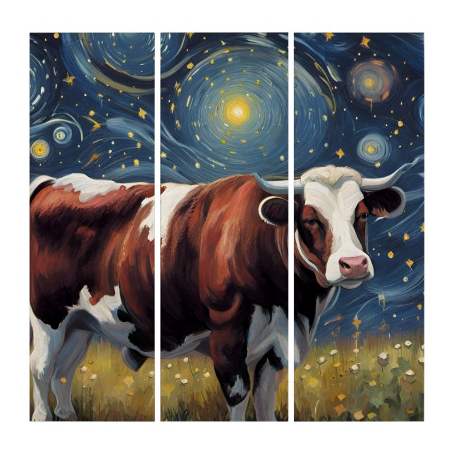 A Bull in The Starry Night Triptych (Front)