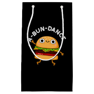 A-bun-dance Funny Dancing Burger Pun Dark BG Small Gift Bag