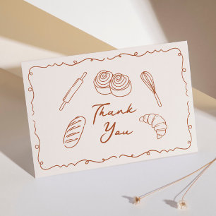 A Bun in the Oven Baby Shower Folded Letterpress Thank You Card
