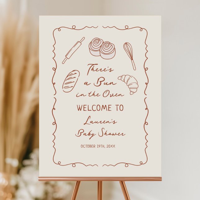 A Bun in the Oven Bakery Baby Shower Welcome Foam Board (Creator Uploaded)