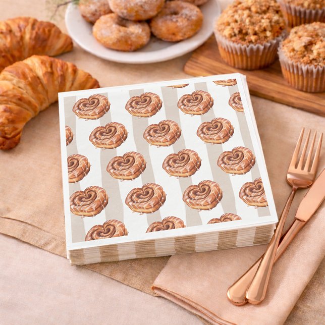 A Bun in the Oven Cinnamon Roll Theme Baby Shower Napkins (A Bun in the Oven Cinnamon Roll Theme Baby Shower Napkins)