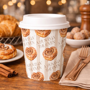 A Bun in the Oven Cinnamon Roll Theme Baby Shower Paper Cups