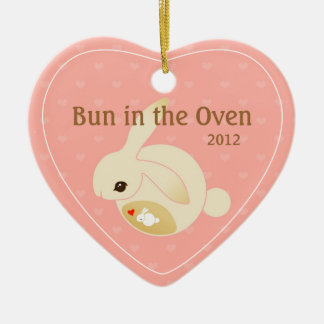 a BUN in the oven (pink) Ceramic Ornament