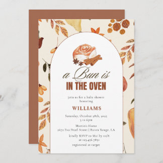 A Bun Is In The Oven Fall Baby Shower Invitation