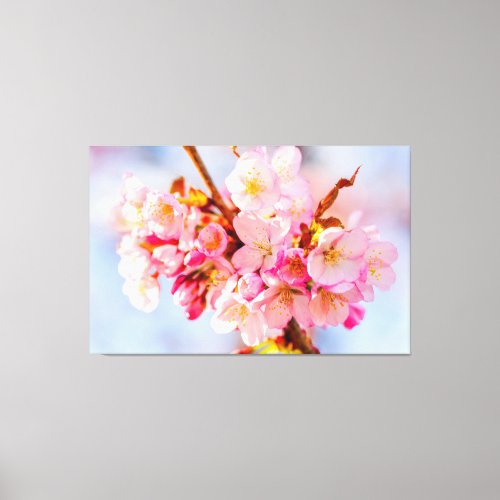 A Bunch Of Adorable And Sweet Sakura Flowers Canvas Print