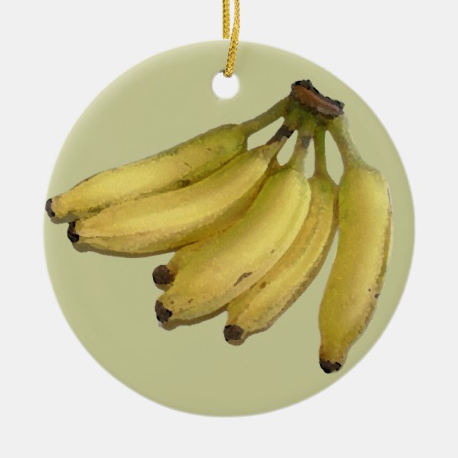 a bunch of bananas ceramic ornament (Front)