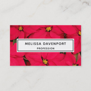 A bunch of Brightly Colored Christmas Poinsettias Business Card
