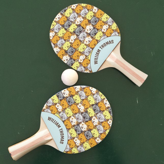 A Bunch of Cats Pattern Personalized Ping Pong Pad Ping Pong Paddle (Creator Uploaded)