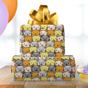 A Bunch of Colorful Cats Pattern Wrapping Paper