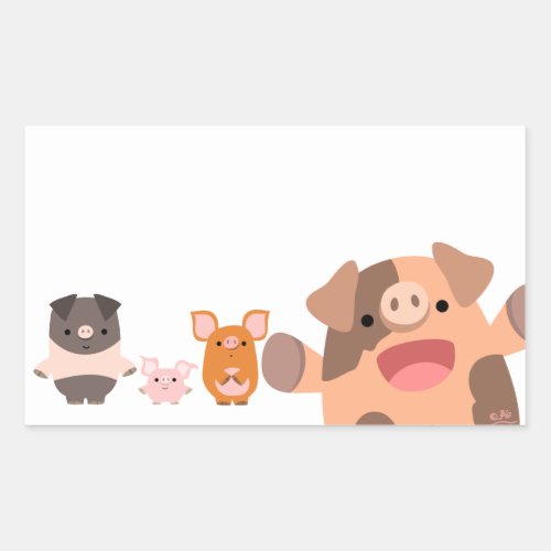 A Bunch of Cute Cartoon Pigs Sticker