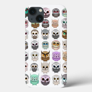 A Bunch of Cute Owls Design iPhone 13 Case
