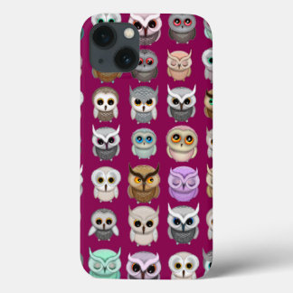 A Bunch of Cute Owls Design iPhone 13 Case