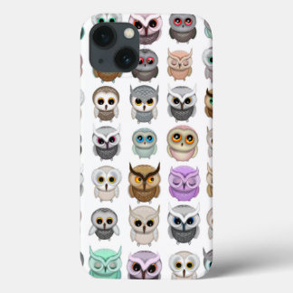 A Bunch of Cute Owls Design iPhone 13 Case