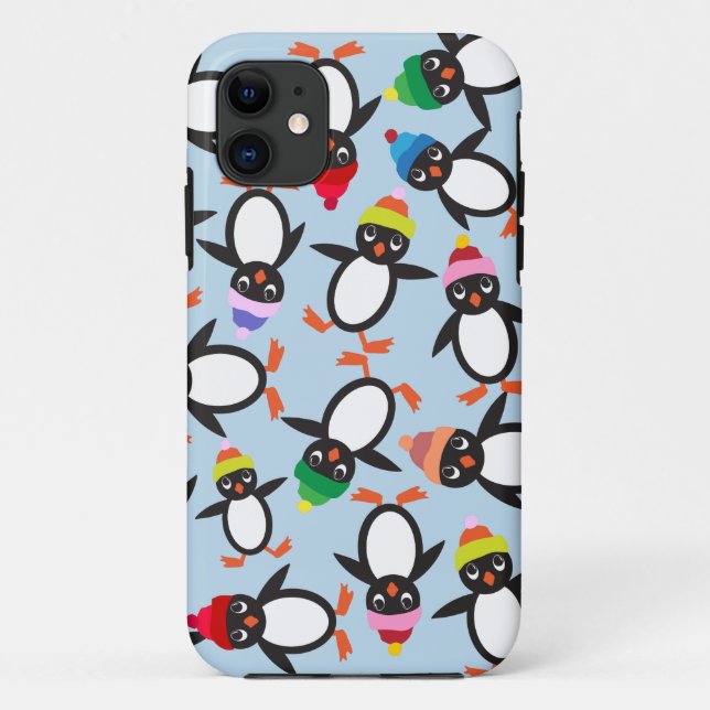 A Bunch of Cute Penguins Collage Phone Case (Back)