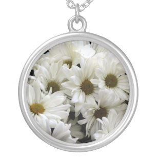 A bunch of Daisies Silver Plated Necklace