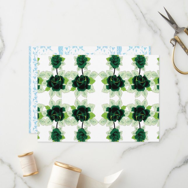 a bunch of green flowers on a white background program (Front/Back In Situ)