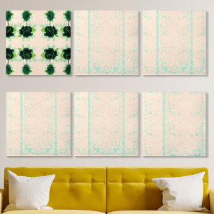 a bunch of green flowers on a white background wood photo tile 